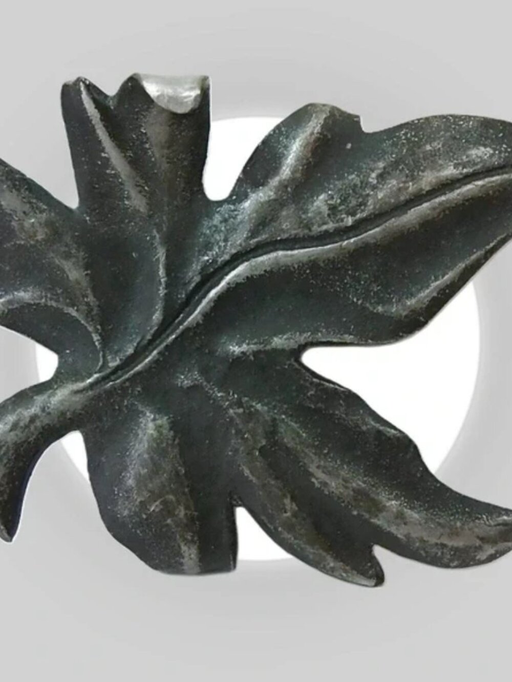 Erik Fransson Pewter Brooch Vintage 1961 Sweden Curled Leaf Pin, Unisex